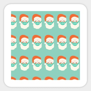 Santa Claus With Face Mask Sticker